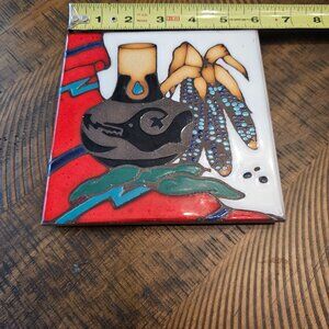 Southwestern Indigenous Native Art Terra Cotta Glazed Tile Masterworks